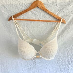 Aerie 34DD Elegant White Lace Bra